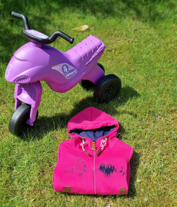 Kinder Sweatjacke mit verschiedenen Motiven: Pferde/Traktor (Olivgrün und Navy)